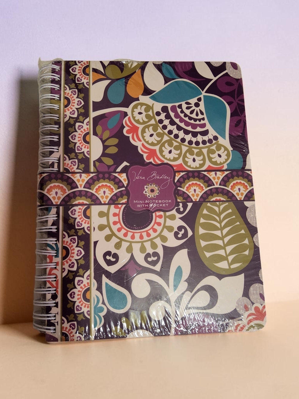 Vera Bradley Floral Spiral Mini Notebook in Purple, Teal & Olive